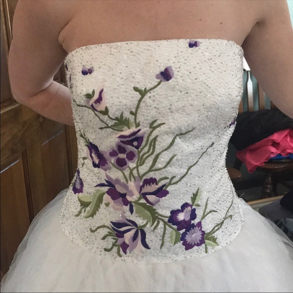 Dress | White and purple tulle formal dress